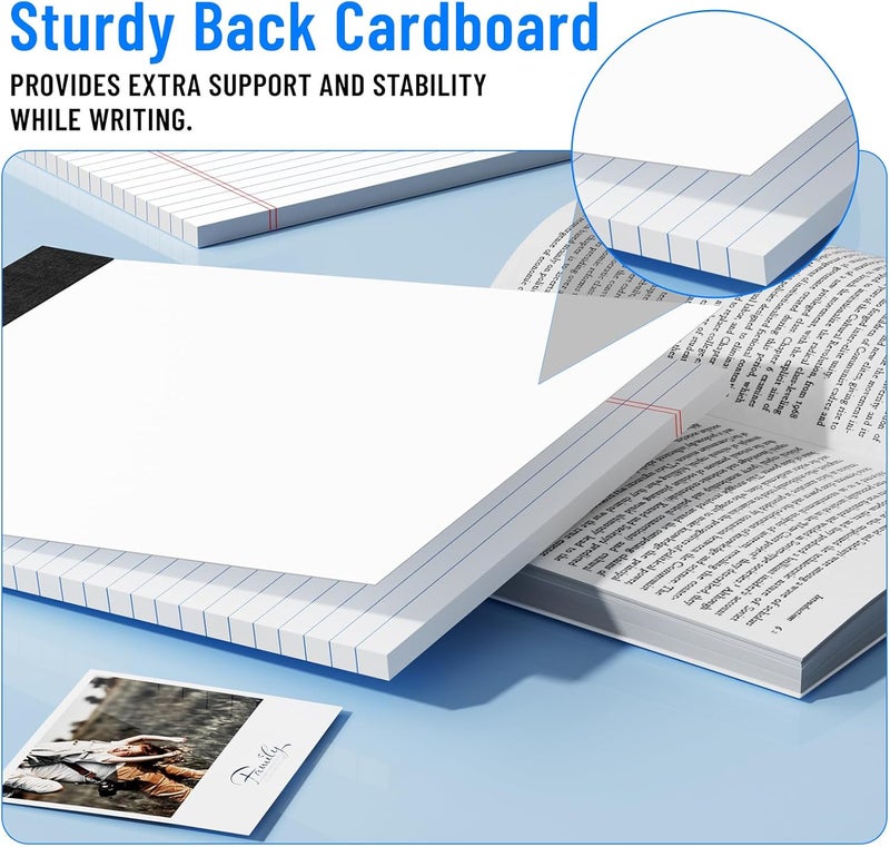 Ciphyfee 12pcs Legal Pads 8.5 x 11, Notepads 8.5 x 11 College Ruled Notebook, Writing Pads of Paper,White Note Pads, Memo Pad Papers Perforate Legal Notepads Narrow Ruled Line,30 Sheets/Pack - Image 5